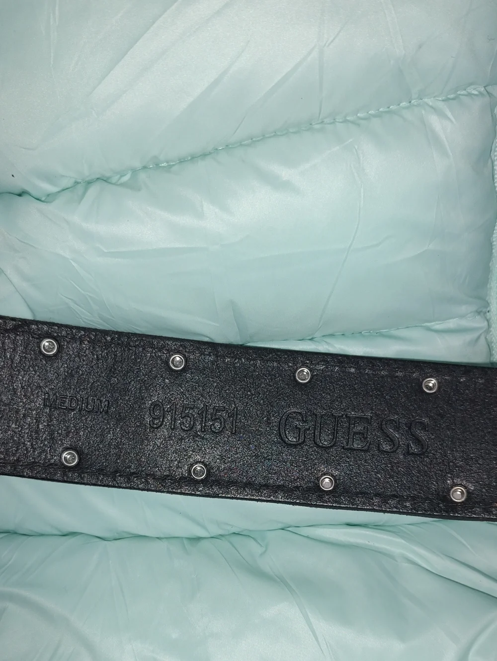 GUESS Women’s Western Rhinestone Studded Tooled Leather Belt Brown Size M 915151
